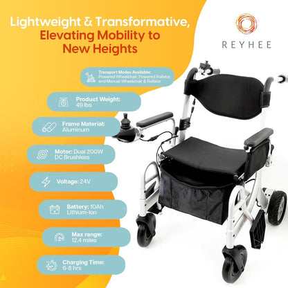 Folding Electric Wheelchair & Rollator 3-in-1 SUPERLITE