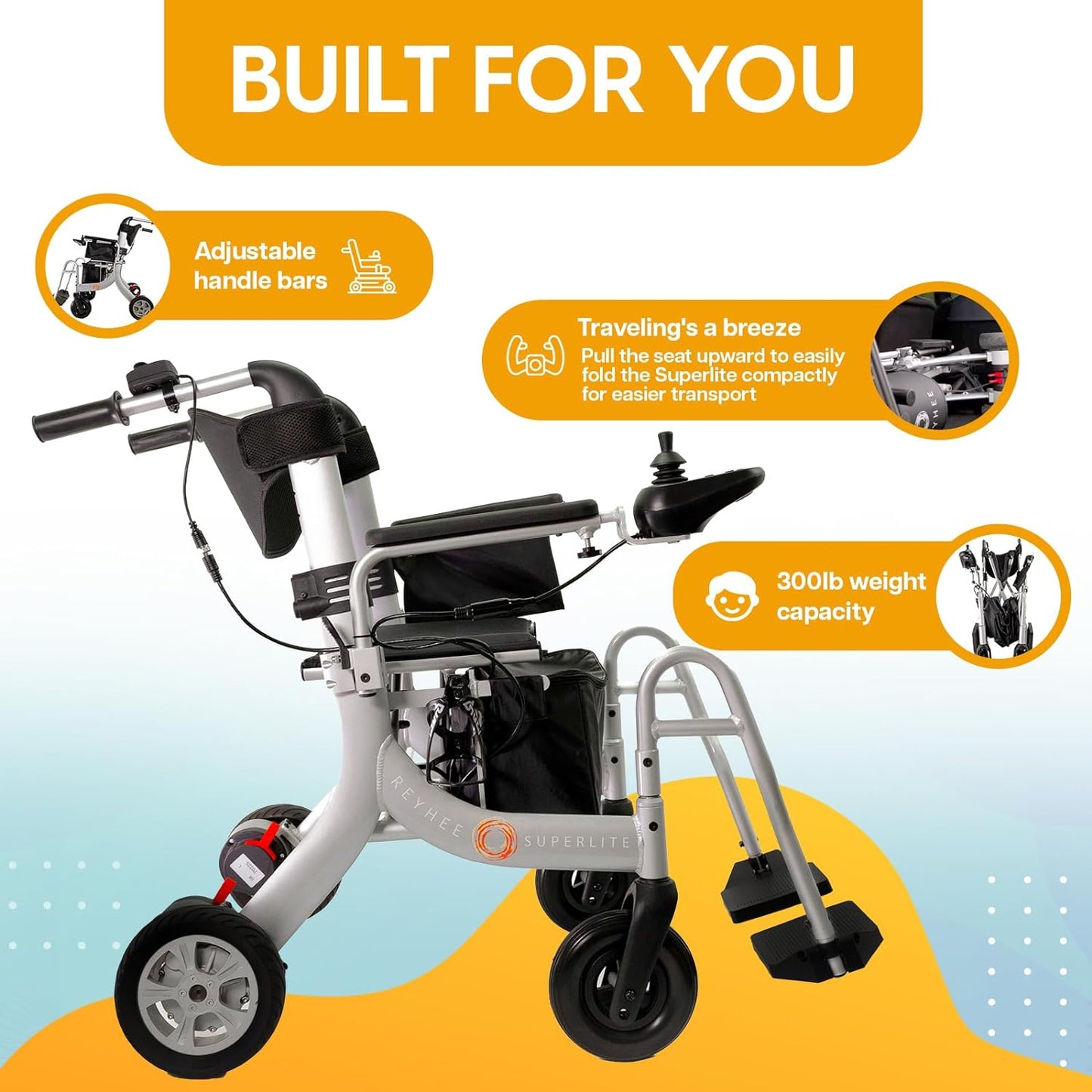 Folding Electric Wheelchair & Rollator 3-in-1 SUPERLITE